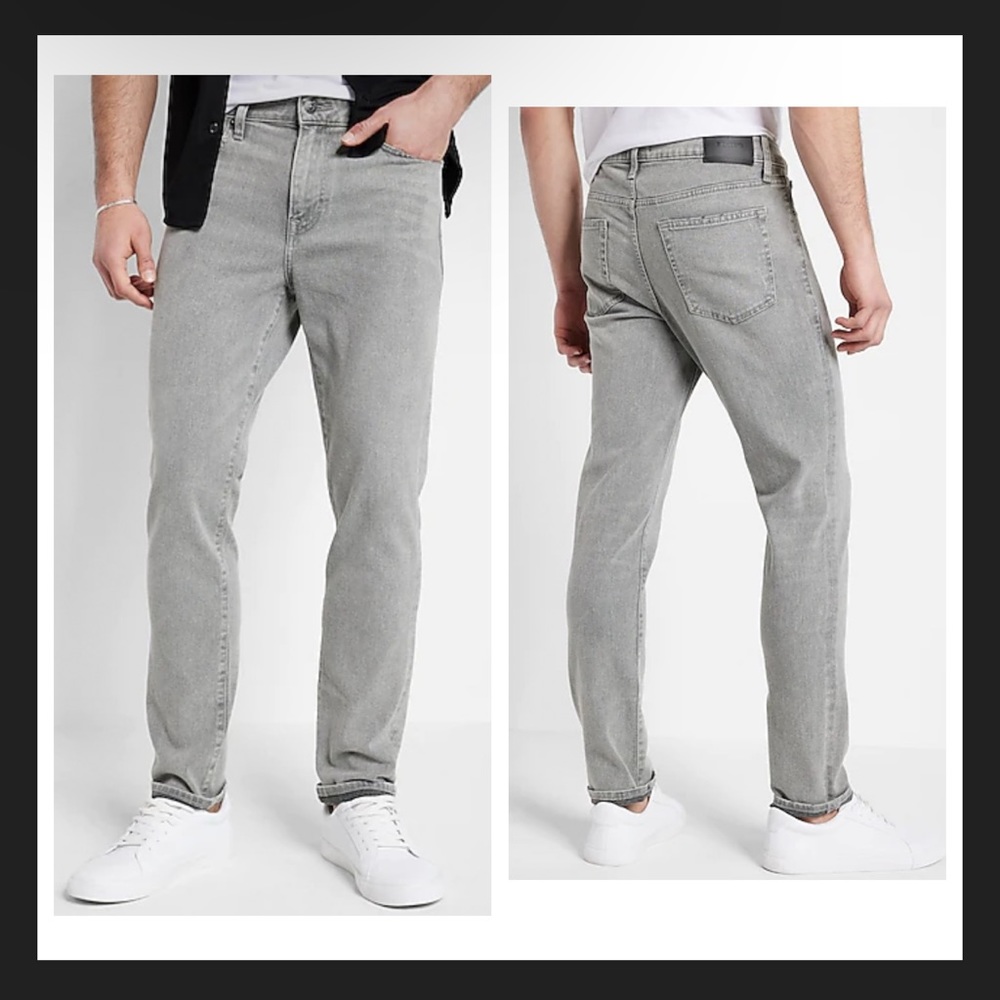 Express Slim Gray Hyper Stretch Jeans